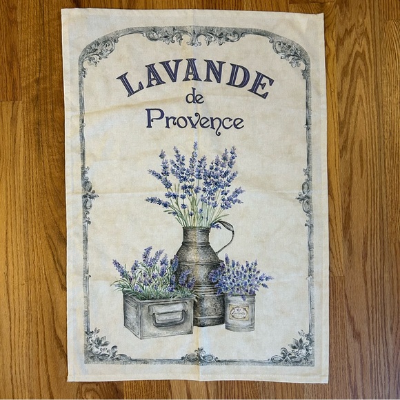 unbranded Other - Decorative French Kitchen Tea Towel "La Lavande" Floral Cottagecore 100% Cotton